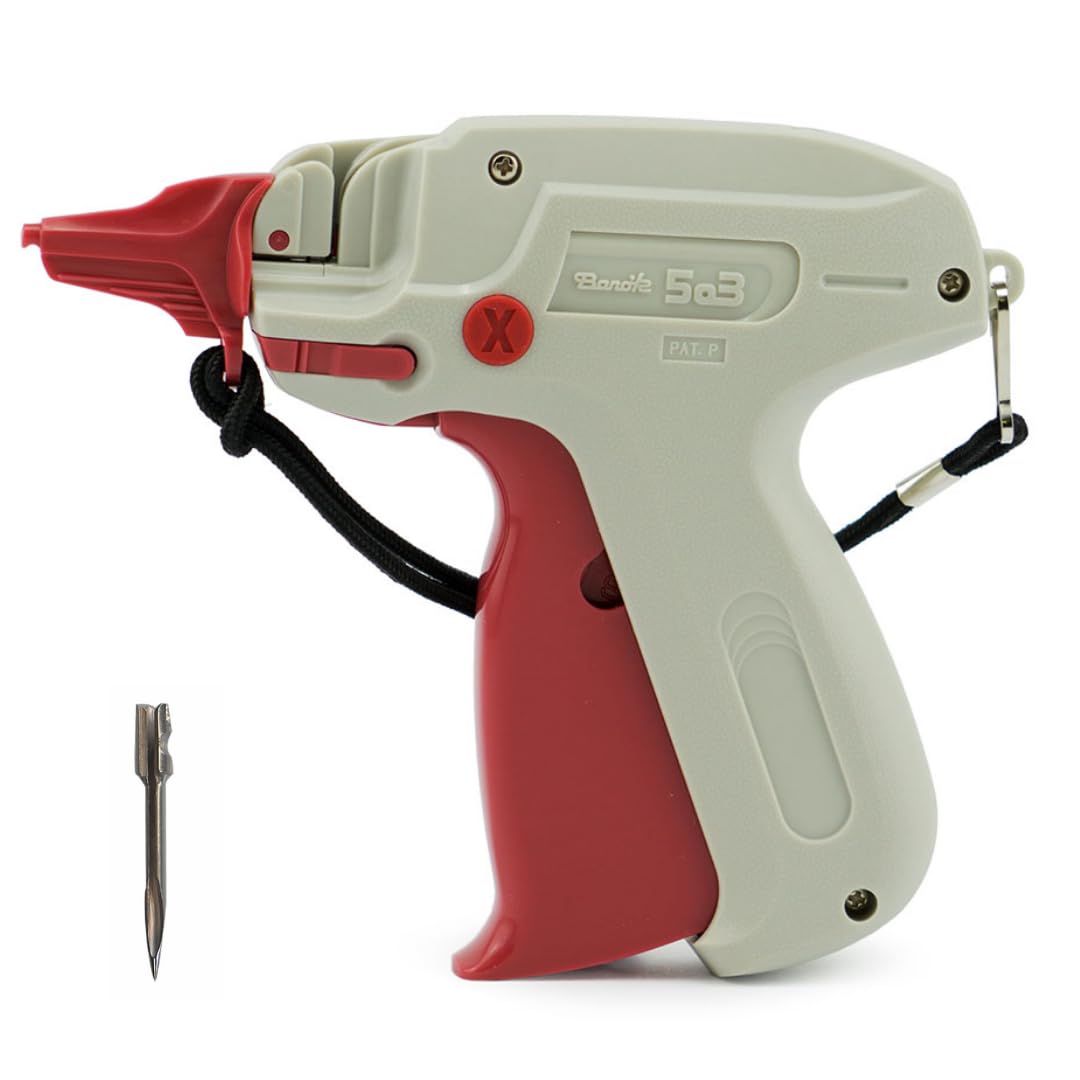 Pokornys - Pistola etichettatrice Banok 503 X fine in set conaghi ricambio - Per applicazione etichette prezzo su tessuti pregiati come camicette, seta (1 Ago di ricambio)