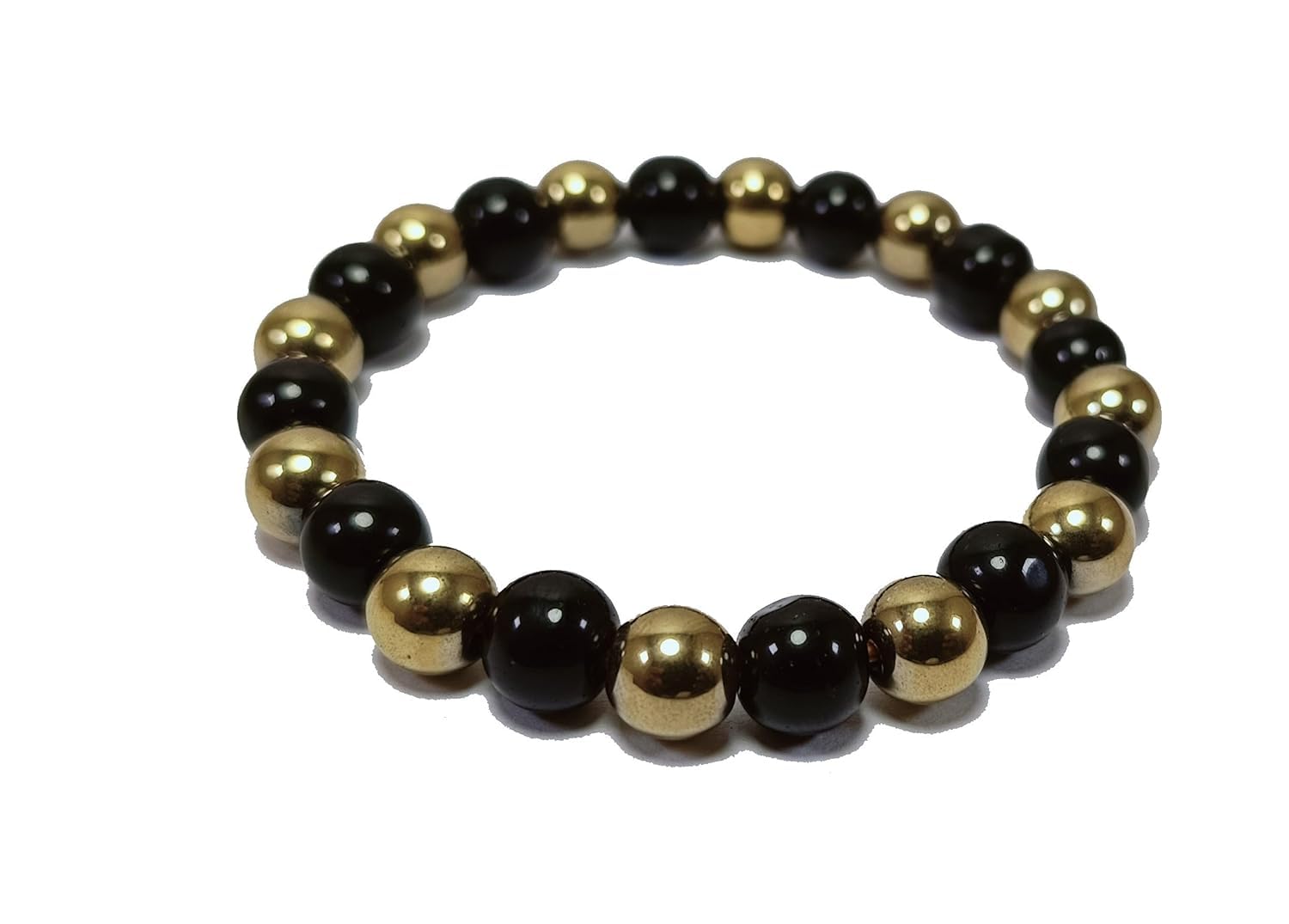 Pyrite Bracelet With Black Obsidian Bracelet Crystal Stone 8Mm Round Bead Bracelet For Unisex Adult (B0CKXDQHBL) Amazon Price History, Amazon Price Tracker