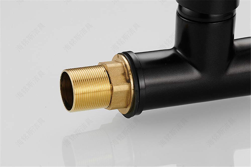 Negro Grifo De La Cocina Del Eslabón Giratorio De 360 ​​Grados Fregadero, Vegetales Codo Del Grifo Del Lavabo Con Aireador Retro Del Orbe Hornear Paint Grifo