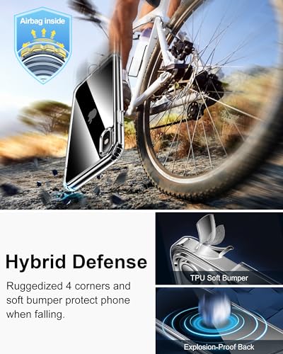 Image of HOOMIL Case for iPhone Xs Max 6.5-Inch, Non-Yellowing, Drop Protection, Anti-Scratch Transparent Hard Back Phone Cover - Black