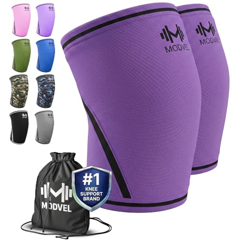 Image of Modvel Strength 7mm Knee Sleeves (Pair) for Weightlifting & Powerlifting (USPA, IPL Approved) | High-Performance Knee Compression Support For Squats, Weight Lifting - Men and Women
