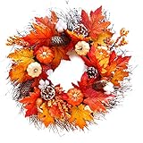 Photo Gallery topyond 55 cm elegante ghirlanda autunnale fatta a mano, decorazione autunnale per porta con foglie di seta in schiuma plastica per soggiorno, bar, porta d ingresso per il di natale Photo Gallery topyond 55 cm elegante ghirlanda autunnale fatta a mano, decorazione autunnale per porta con foglie di seta in schiuma plastica per soggiorno, bar, porta d ingresso per il di natale