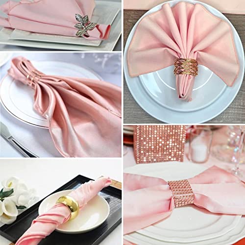 Rose Gold Satin Napkins 40 Pcs Satin Cloth Napkins Square 20 Inches Soft Smooth Fabric Table Napkins Washable Cloth Napkins For Weddings Parties Holiday Dinner Thanksgiving Christmas (Rose Gold) #TOP7