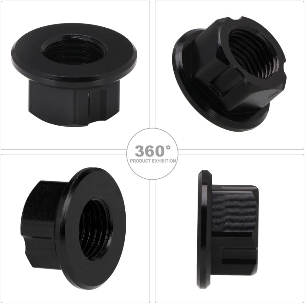 Rear Fork Axle Nut Cap for Surron Sur Ron LBX Talaria X3 XXX Eride Pro S SS SR, M12x1.25 Electric Dirt Bike Bolt Black