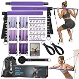 Goocrun Kit de Barre de Pilates avec Bandes de résistance pour Hommes et Femmes. Salle de ...