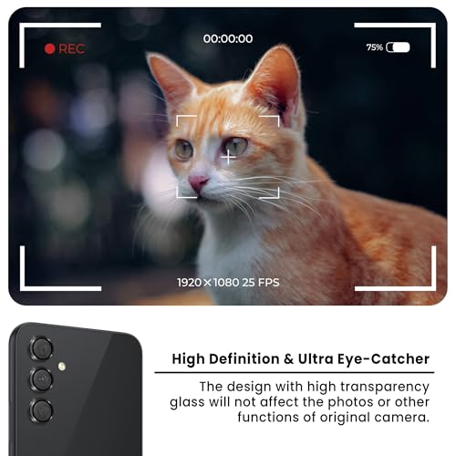 Image of FIRST MART Camera Lens Protector for Samsung Galaxy A54 (6.4 Inches) Tough HD Individual Aluminum Alloy Lens Rings Cover, Scratch Resistant, Thin Lens Protection| Black, 1 Pack
