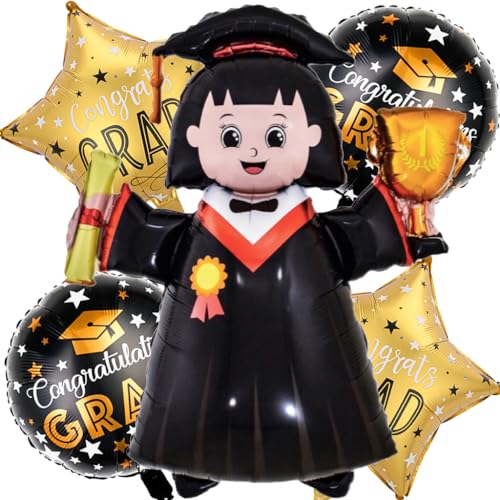 Kawailay 5 pièces Ballons pour fête remise diplômes Ballon pour doctorat Ballon pour remise diplômes Ballon décoration pour remise diplômes pour filles Fournitures pour fête remise diplômes - Style 1