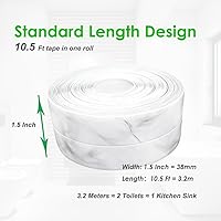Vista 2 de Cinta de Calafateo para Cocina y Baño, 1.5 Pulgadas 10.5 Pies PVC Autoadhesiva Impermeable Cinta de Sellado de Calafateo, Ribete Sellador Decorativo