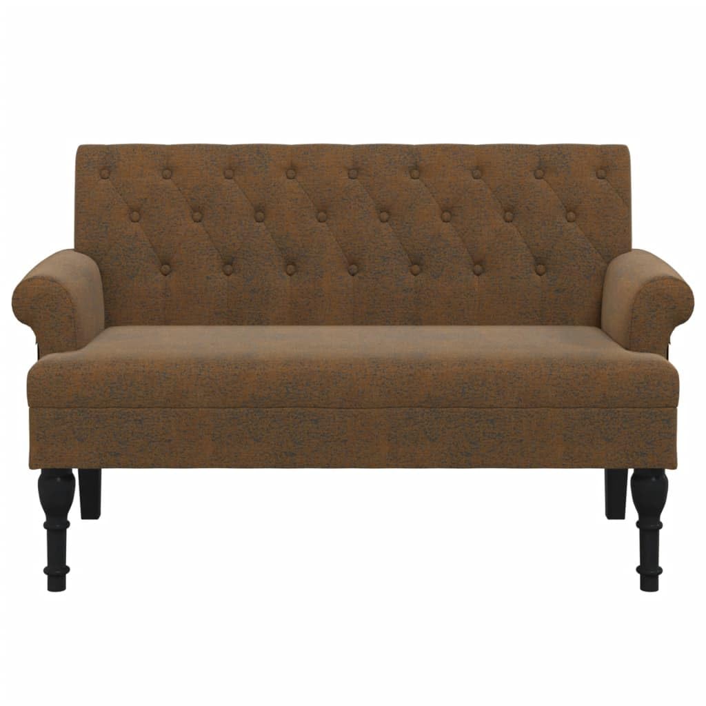 vidaXL Sitzbank mit Rückenlehne Braun 120x62x75,5 cm Wildleder-Optik