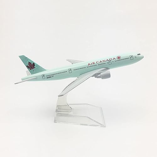Miniatura 5 de Modelo de avión, modelo de aviones a escala para Boeing 777 canadiense juguete de metal adorno de escritorio con kit de modelo de base de tren de
