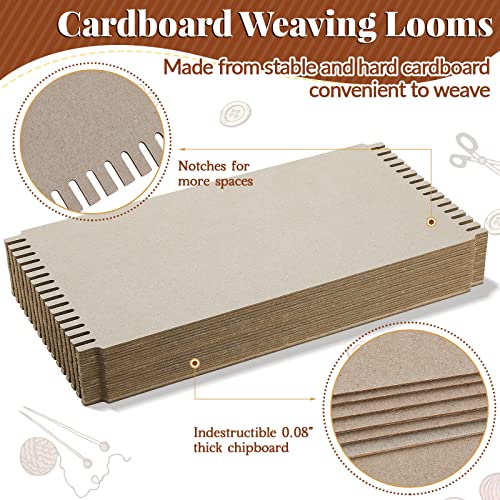Henoyso 48 Pcs Cardboard Weaving Looms Weaving Loom For Kids Loom Cardboard Wide Notch Weaving Loom Weaving Boards For Beginners Knitting Sewing Crochet Basket Jewelry Arts Crafts, 6-1/2 X 13 Inch #TOP2