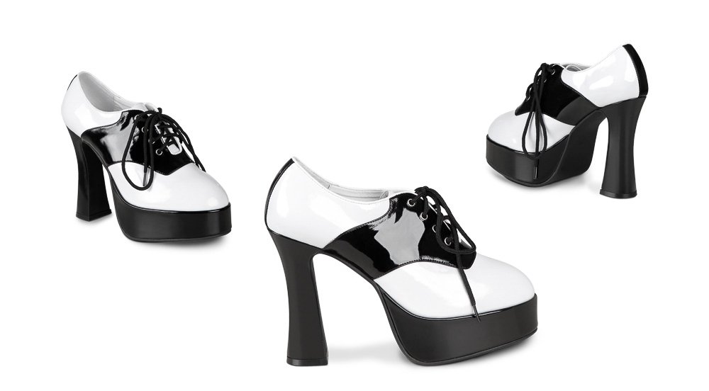 Boland Gangster Schuhe Damen – Schwarz/weiß Mit 12,5 Cm Absatz, Größe 37