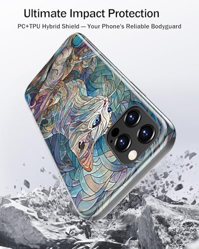 Image of Goodon for iPhone 12 Pro Case /iPhone 12 Case Cute - Wireless Charging Compatible - Dual-Layer Hard Shell + Silicone Cover - Protective Phone Case, Trendy Designs for Women - an Abstract Ragdoll Cat