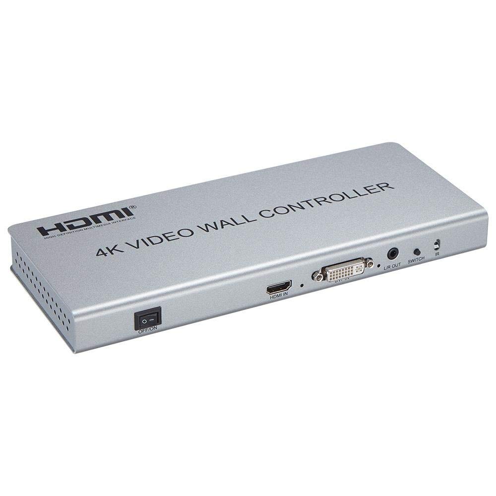 PremiumCord 4K HDMI 1x4 kontroler ścienny z zasilaczem, metalowa obudowa, rozdzielczość wideo 4Kx2K 2160p UHD, Full HD 1080p 60Hz, HDCP, kolor srebrny