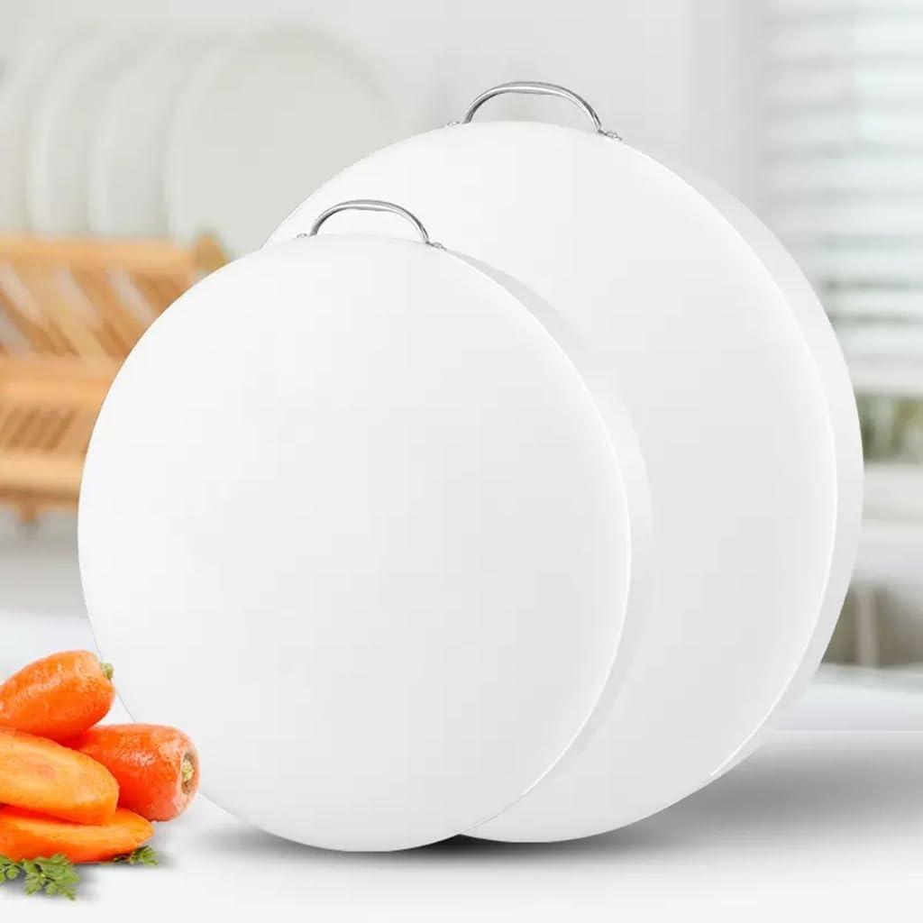 Tabla de cortar profesional de plástico de doble cara de 48 cm con asa, herramienta de cocina versátil para carne, queso, frutas y verduras, para chefs y cocineros caseros
