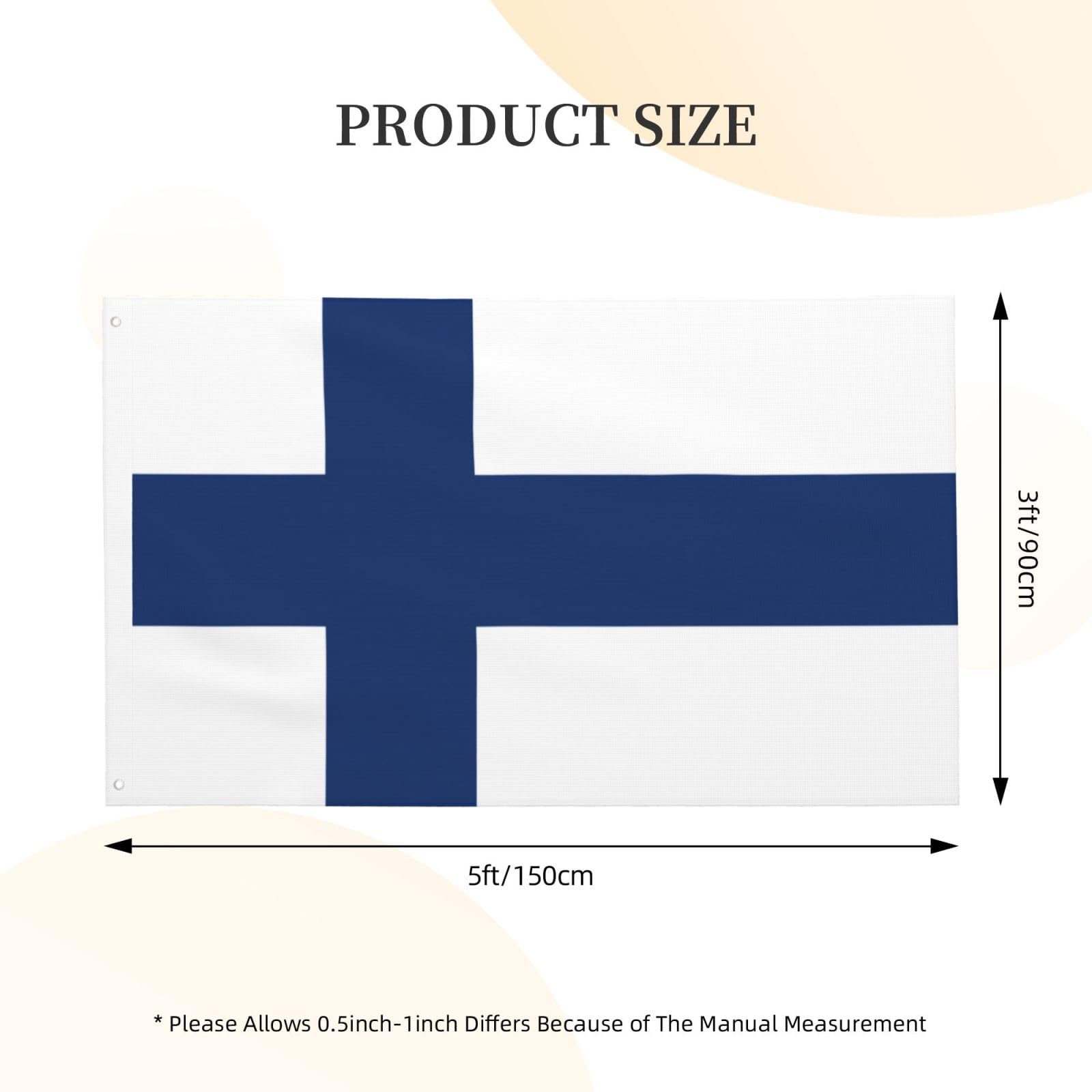 Drapeau France Drapeau Finlandais 150x90cm - Aux Couleurs Vives Avec 2 Œillets Métal, Parfait Pour Supporters, Fêtes Et Décorations Événements Accessoire Patriotique