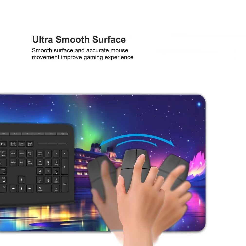 Tappetino Mouse XXL 1000x500mm Nave da Crociera Grande Mouse Pad, Tappetino Scrivania Grande Mousepad Gaming con Bordi Cuciti, Tappeto Scrivania con Base Antiscivolo (Cielo Stellato) -MP1588