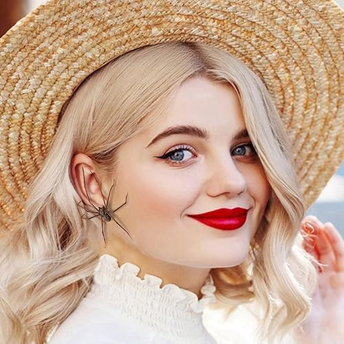 Halloween Realistic Spider Earrings, Halloween Scary Spider Earring for Women Stud Earrings halloween Cosplay Party Supplies Gifts for Women Men2