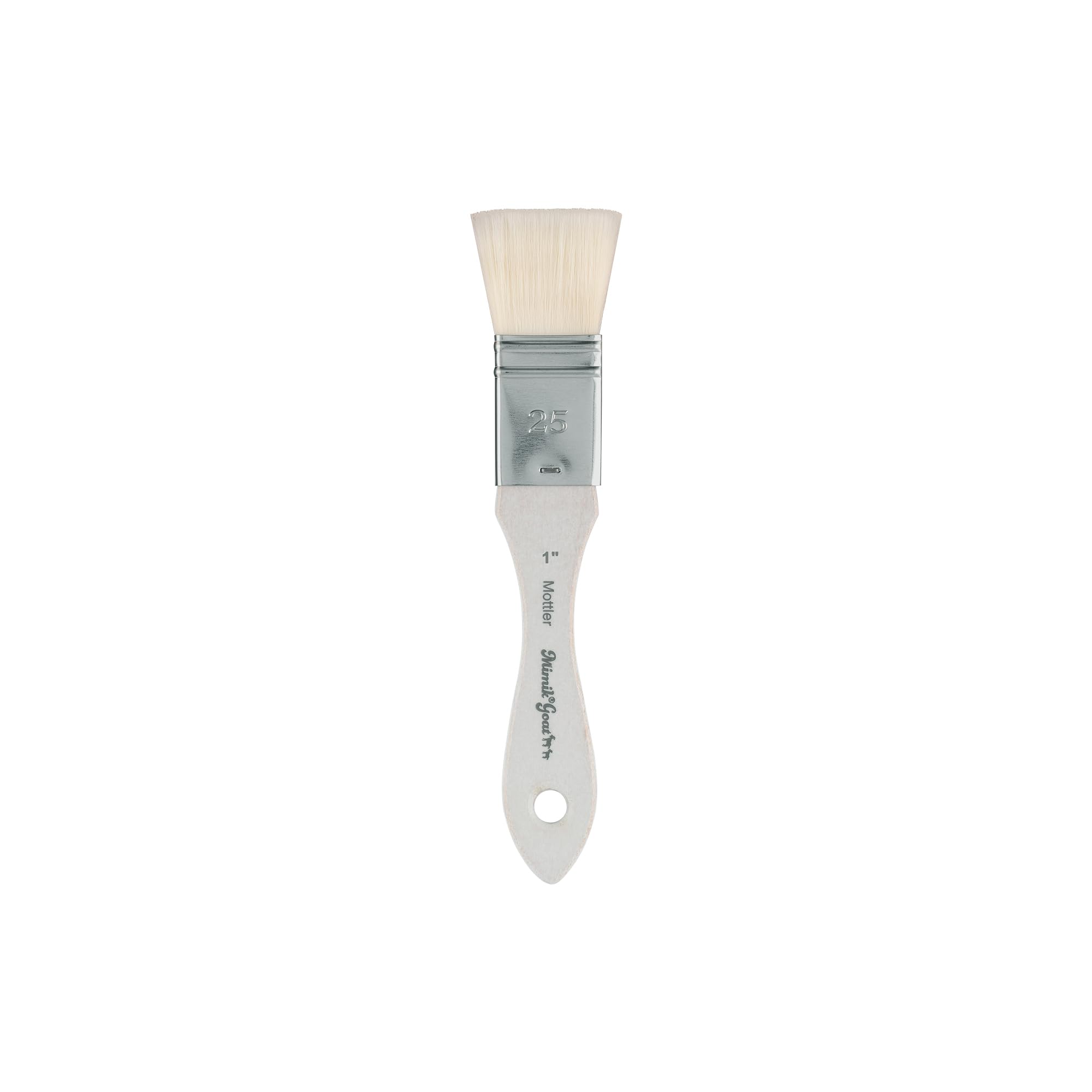 Creative Mark Mimik Synthetic Goat Hair Mottler Paint Brush 1" - Short Handle Flat Watercolor Brush- Soft, Absorbent, Synthetic Paint Brush for Watercolor, Oil &amp; Acrylic- Rust-Proof Ferrule