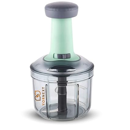 Food Chopper 900ml, Steel Large Manual Hand-Press Vegetable Chopper Mixer Cutter to Cut Onion, Salad, Tomato, Potato (Pack of 1)