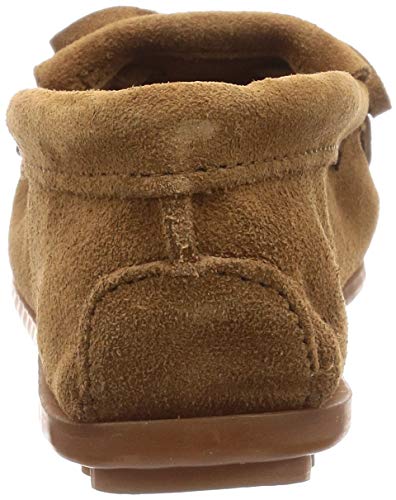 Minnetonka Women's Kilty Hardsole Moccasins, Dusty Brown,6 M3