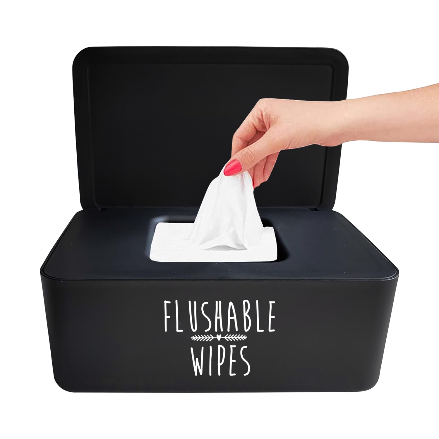 Moorfowl Flushable Baby Wipes Dispenser for Bathroom, 7.28" L * 4.80" W * 2.75" H, Aesthetic Butt Wipes Container Holder Practical Baby Registry