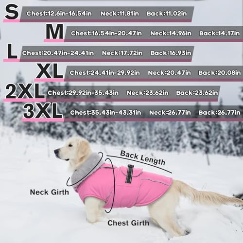 Image of Lelepet Dog Coats for Medium Dogs Waterproof Dog Jacket with Adjustable Fit