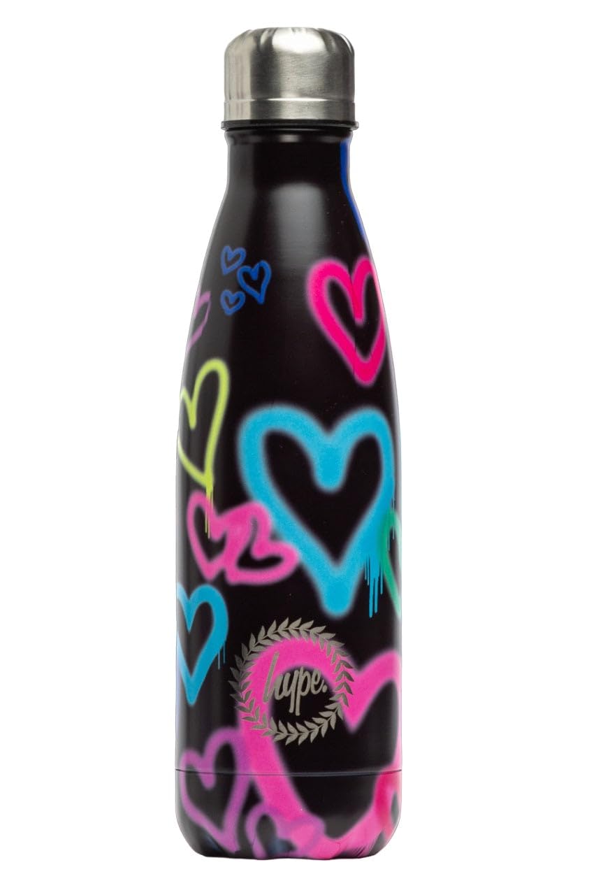 hype BLACK GRAFFITI HEART METAL BOTTLE