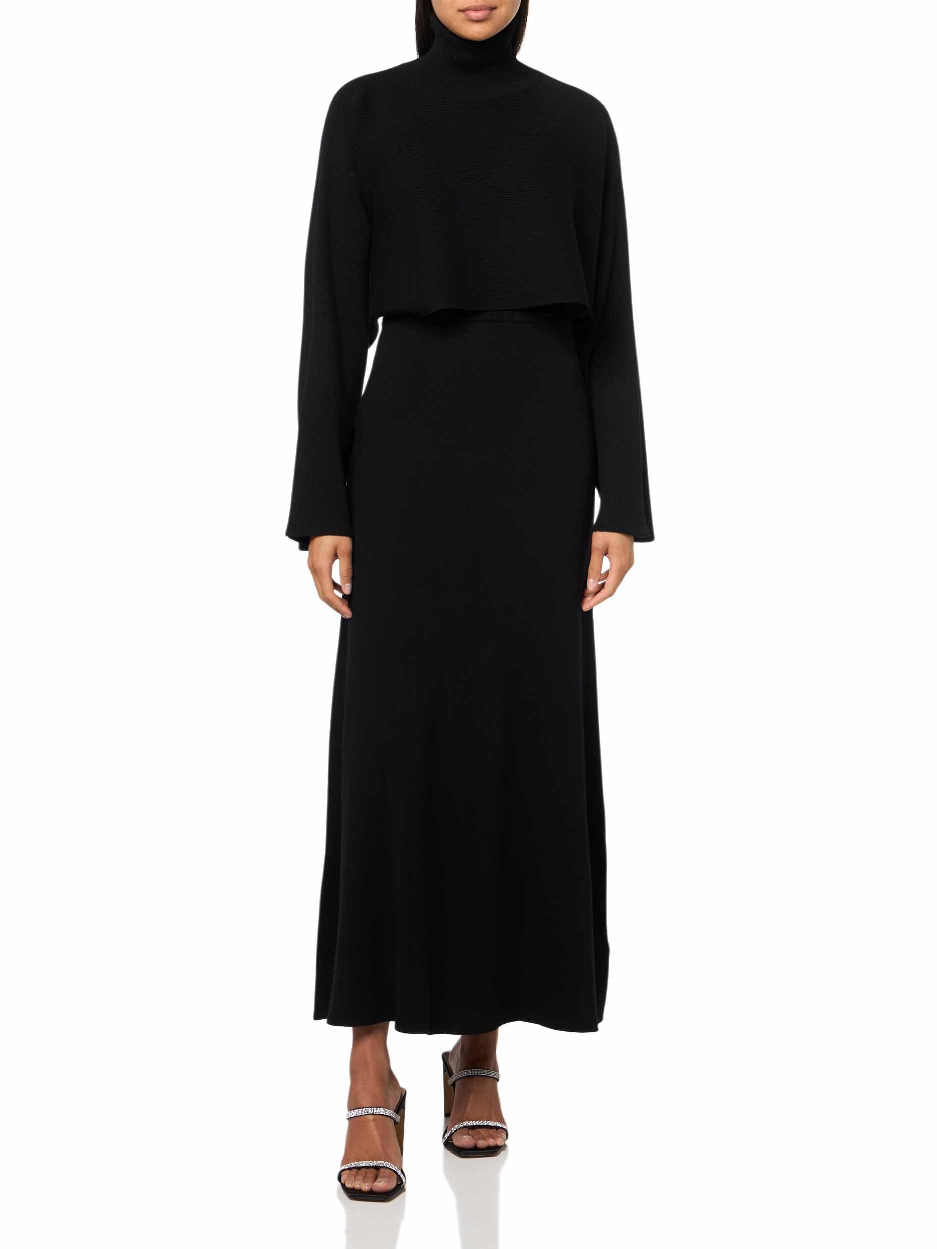 Desigual Women's Woman Flat Knit Dress Long Sleeve Casual, Black, M
