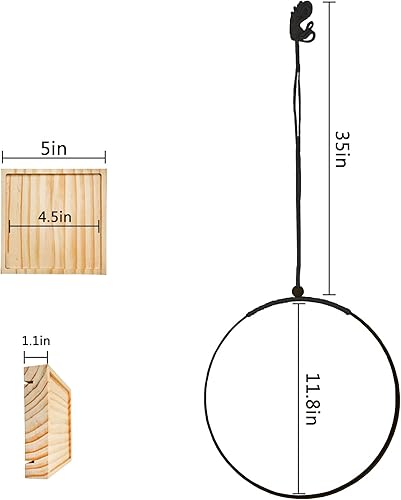 Miniatura 5 de Colgador de plantas bohemio para colgar en la pared interior, estante y cesta, decoración de pared dorada bohemia (negro)