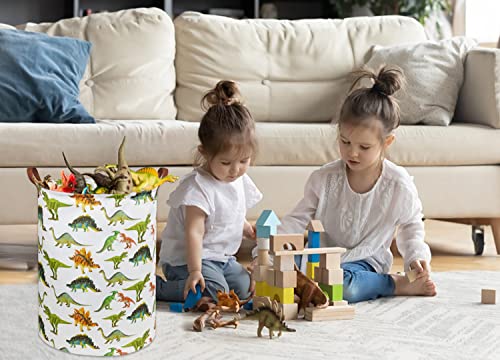 Image of Dinosaur Kids Laundry Hamper Baby Laundry Basket Cute Kids Hamper Toy Storage Bin Boys Hamper and Girls Dinosaur Room Decor(Toy Dinosaur)