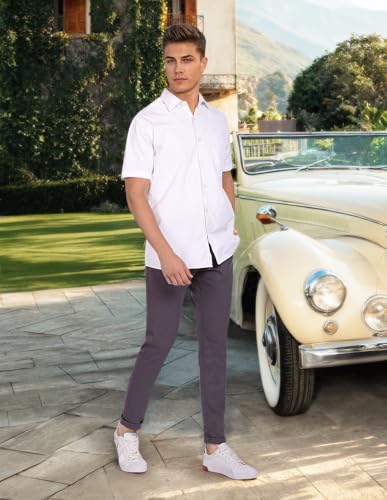 Image of U.S. Polo ASSN. Men's Regular Solid Textured Austin Trim Fit Mid Rise Casual Trousers
