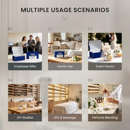Image of HIQILI Jasmine Essential Oil Set for DIY Making, Skincare & Diffuser | Bulk Wholesale Supply for Spas, Salons, Hotels & Homestays, Ideal for Spa, Sauna and Gift - 6 Bottles / 1 Fl Oz Each