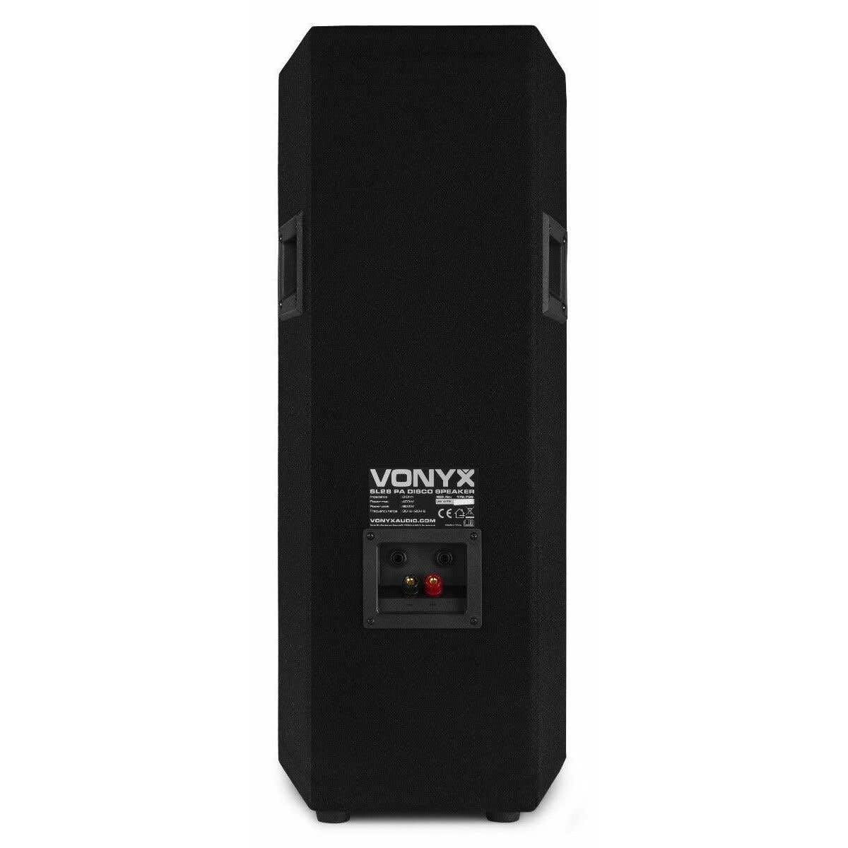 Vonyx SL212 - PA Lautsprecher Box, Passiv Speaker 2X 8 Zoll - 800 Watt Peak - Disco Lautsprecher, Passivbox, 6,3mm Klinke, Schraubklemmen, 8Ohm, für DJs, Partyraum, Bar, Club