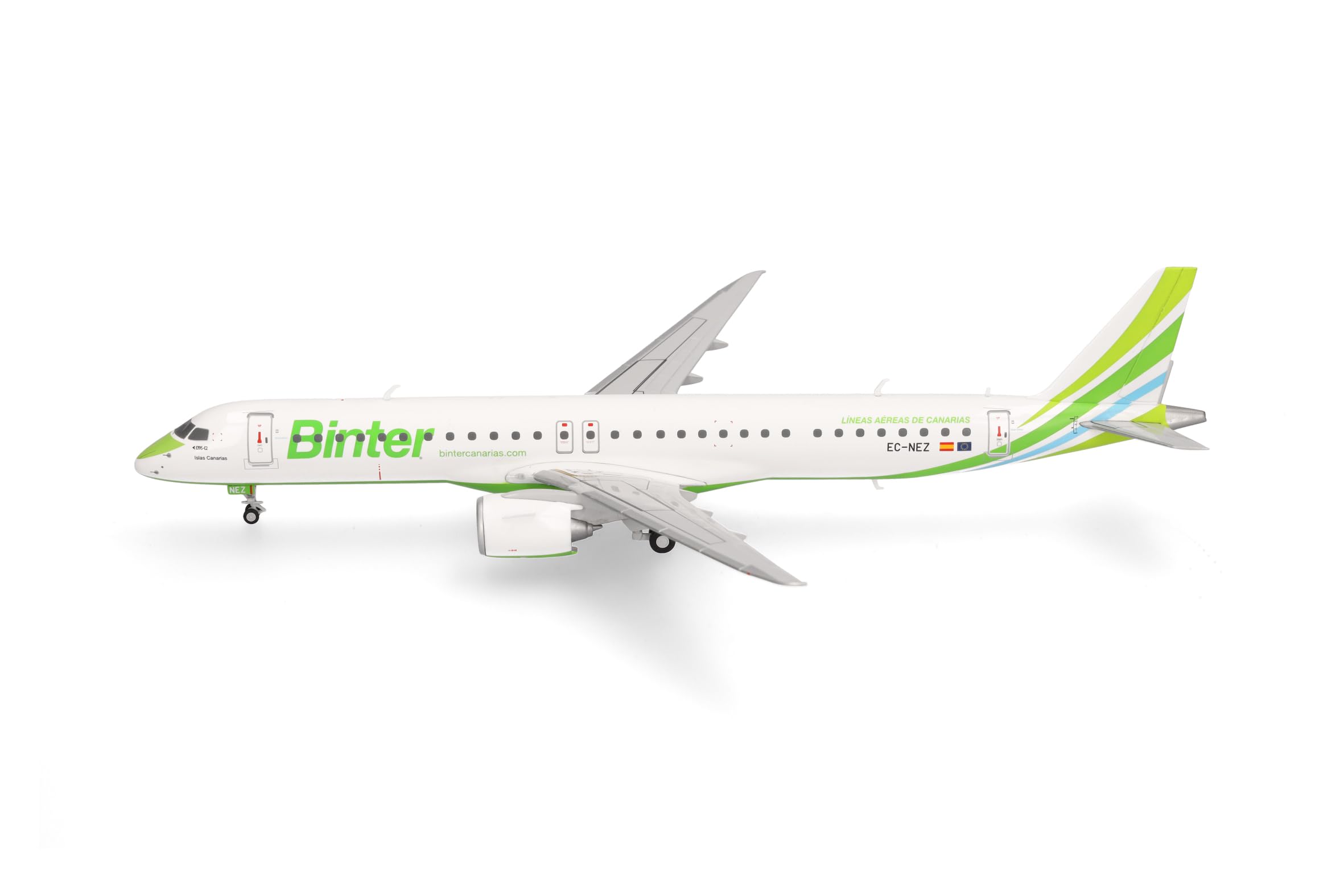 Herpa avión en Miniatura Binter Canarias Embraer E195-E2, Escala 1:200, artículo de colección, Modelo sin Base, plástico