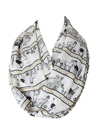 Etwoa Llama Pattern Infinity Circle Scarf