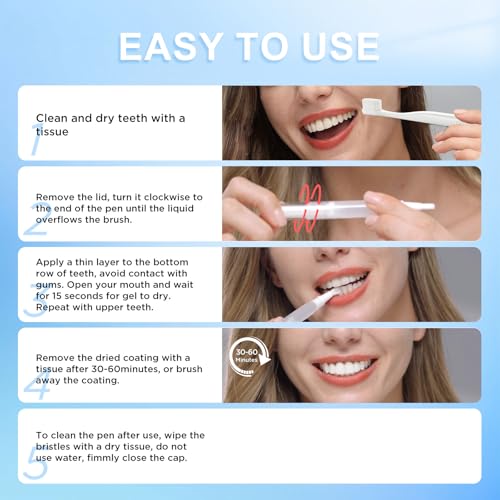 Image of Teeth Whitening Pen(4 Pens),Effective Whitening Gel for Adults,No Sensitivity Teeth Whitener,Mint Flavor Teeth Whitening Gel Pen
