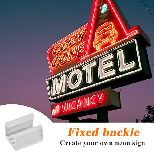 BAGZY 50 Stück LED-Neon-Montageclips, 50 Stück Schrauben, Installationsclips, Befestigungsclips, Zubehör für LED-Neon-Flexstreifenbeleuchtung, Machen die Leuchtreklamen