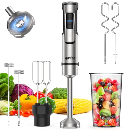 Ganiza Stabmixer, 5-en-1 Pürierstab, 1200W Stark Leistung, mit Geschwindigkeitsregelung &...