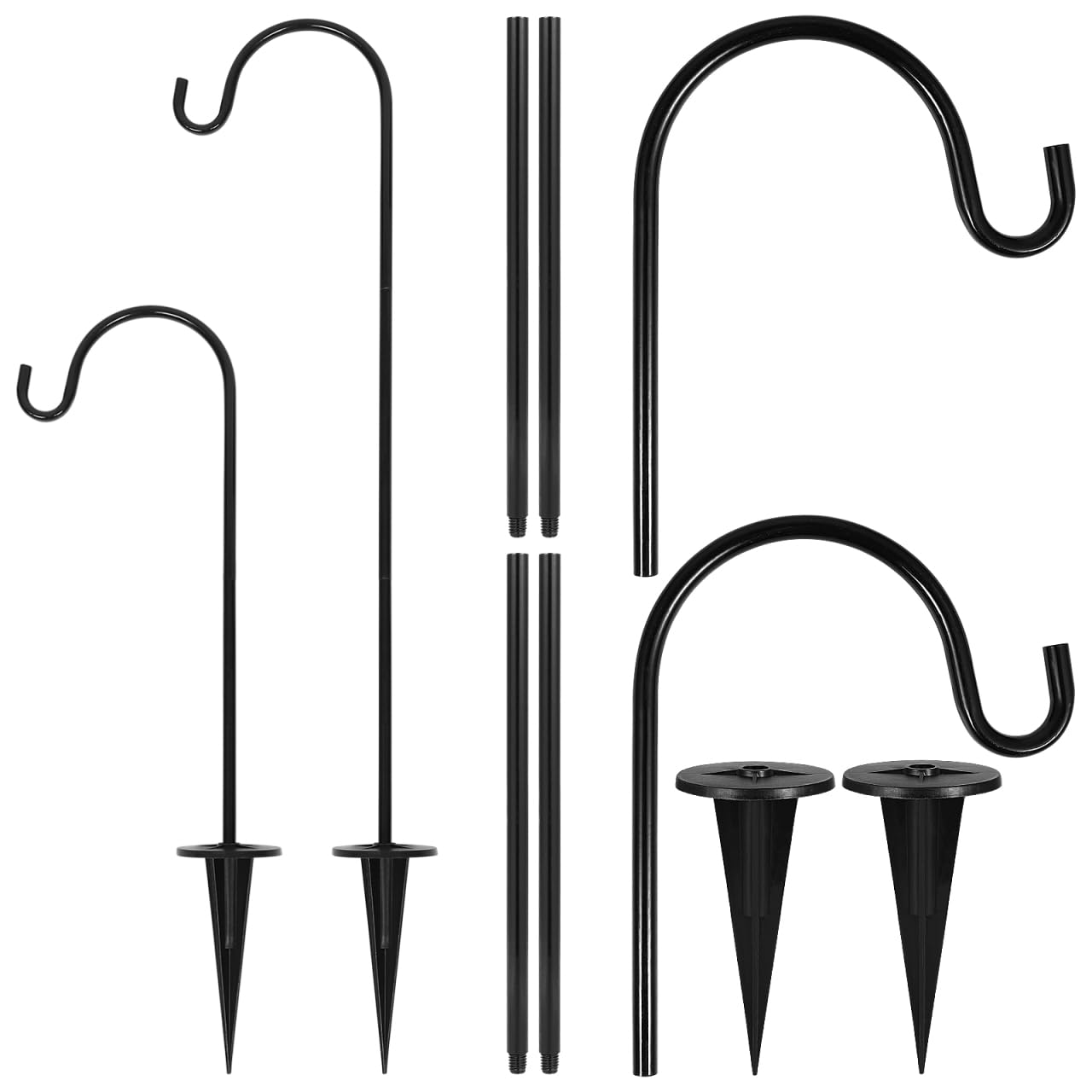 29. Gancho de Pastor de 5 Pulgadas: Paquete de 2 comederos para pájaros de jardín, pastores duraderos para linternas, colgadores de decoración de Bodas