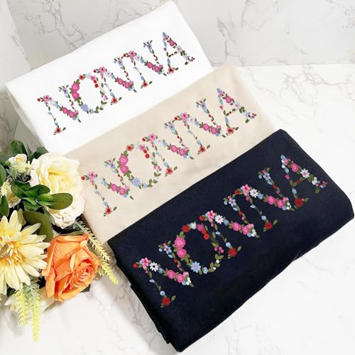 Embroidery Nonna Sweatshirts For Women Gift Sweatshirt From Grandkids Nonna Flower Grandma Gift Mothers Christmas4