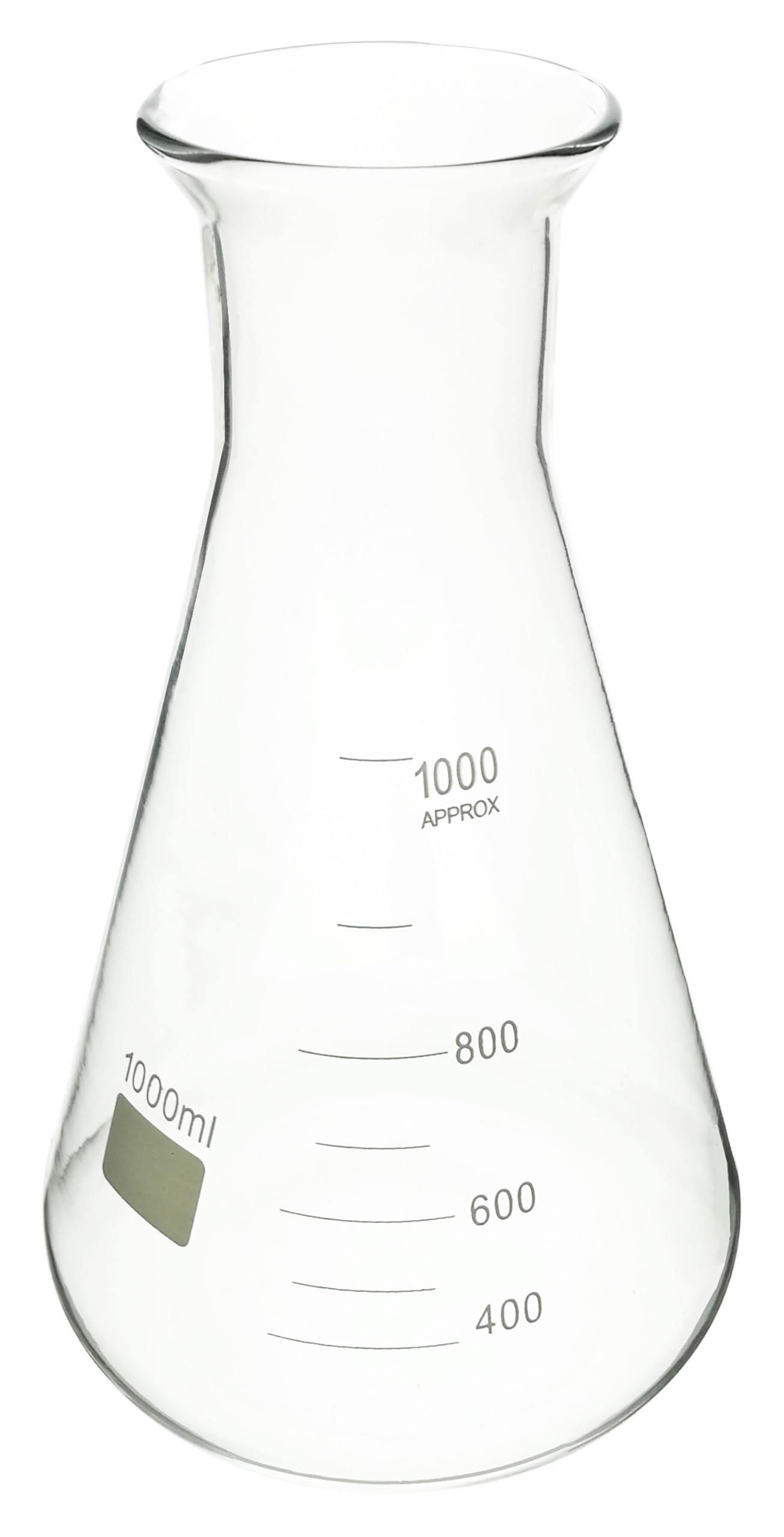 Matraz Erlenmeyer de Vidrio Borosilicato - Matraz Cónico de Boca Ancha 50ml-5000ml(1000ml)