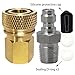 HMKUGO 1/8 BSPP Female Connector and 8mm Male Plug Fill Nipple Quick-Disconnect Set, Copper - Stainless Steel - Remote Line Male & Female Set for PCP Foster Paintball Airsoft Air Gun Tool