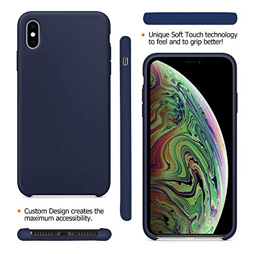 Image of REALCASE Liquid Silicone Back Cover Designed for Apple iPhone Xs (S-Blue)