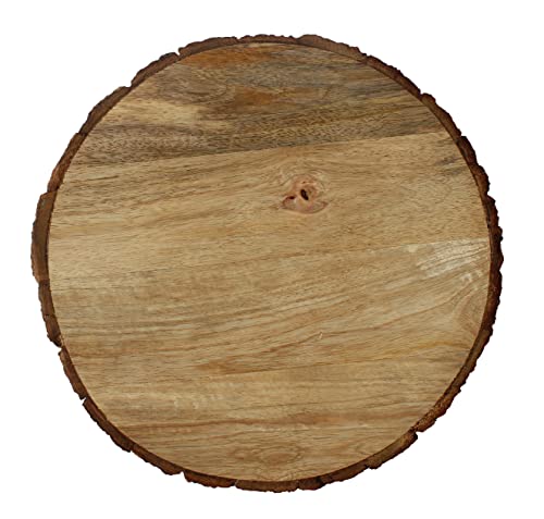 Image of T one Woods Sanded Wooden Log Crafted Slices Disc Platter (12 inch)