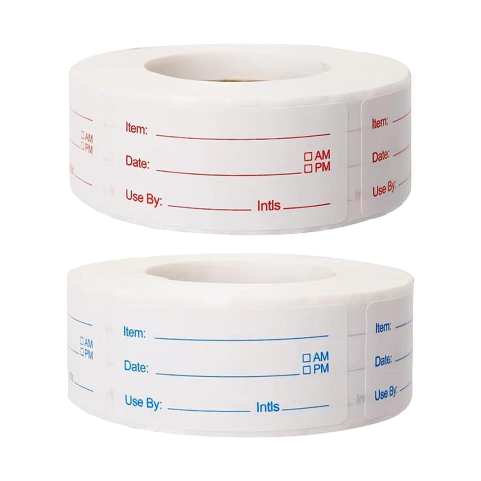 2 Rolls 1000 Pcs Adhesive Food Label Stickers，Removable Sticky Labels on A Roll for Freezer Kitchen Jars Pantry Storage Boxes