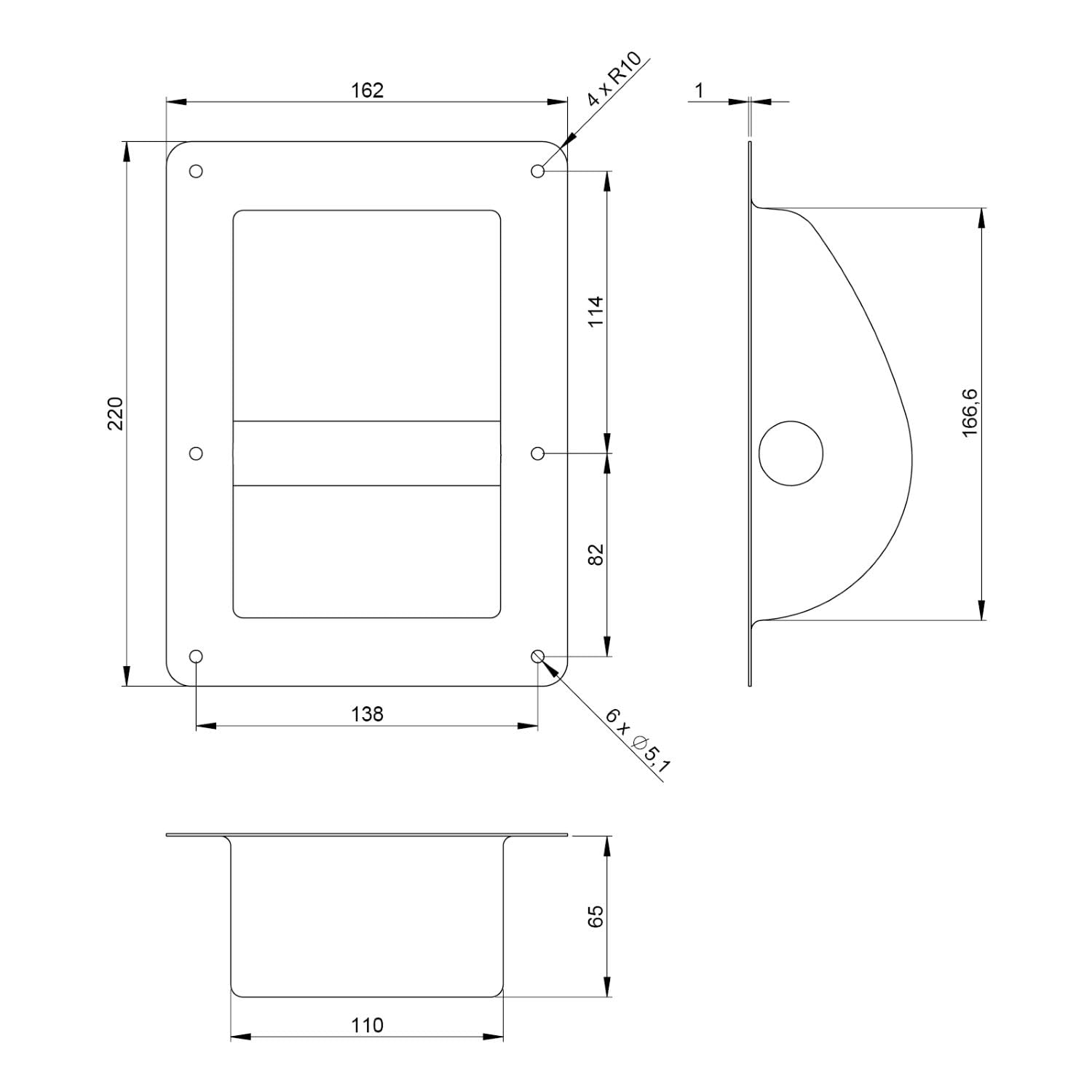 Adam Hall Hardware 3402 - Asa de acero negro