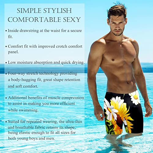 Swim jammer Multicolor con estampado floral de girasol para natación 3