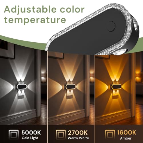 Image of L LOHAS LED Night Lights Plug into Wall 2-Pack, Plug in Night Light | 180 Rotatable Plug, Dusk to Dawn, 2000K /3000K /5000K, Dimmable Nightlight for Bathroom Hallway