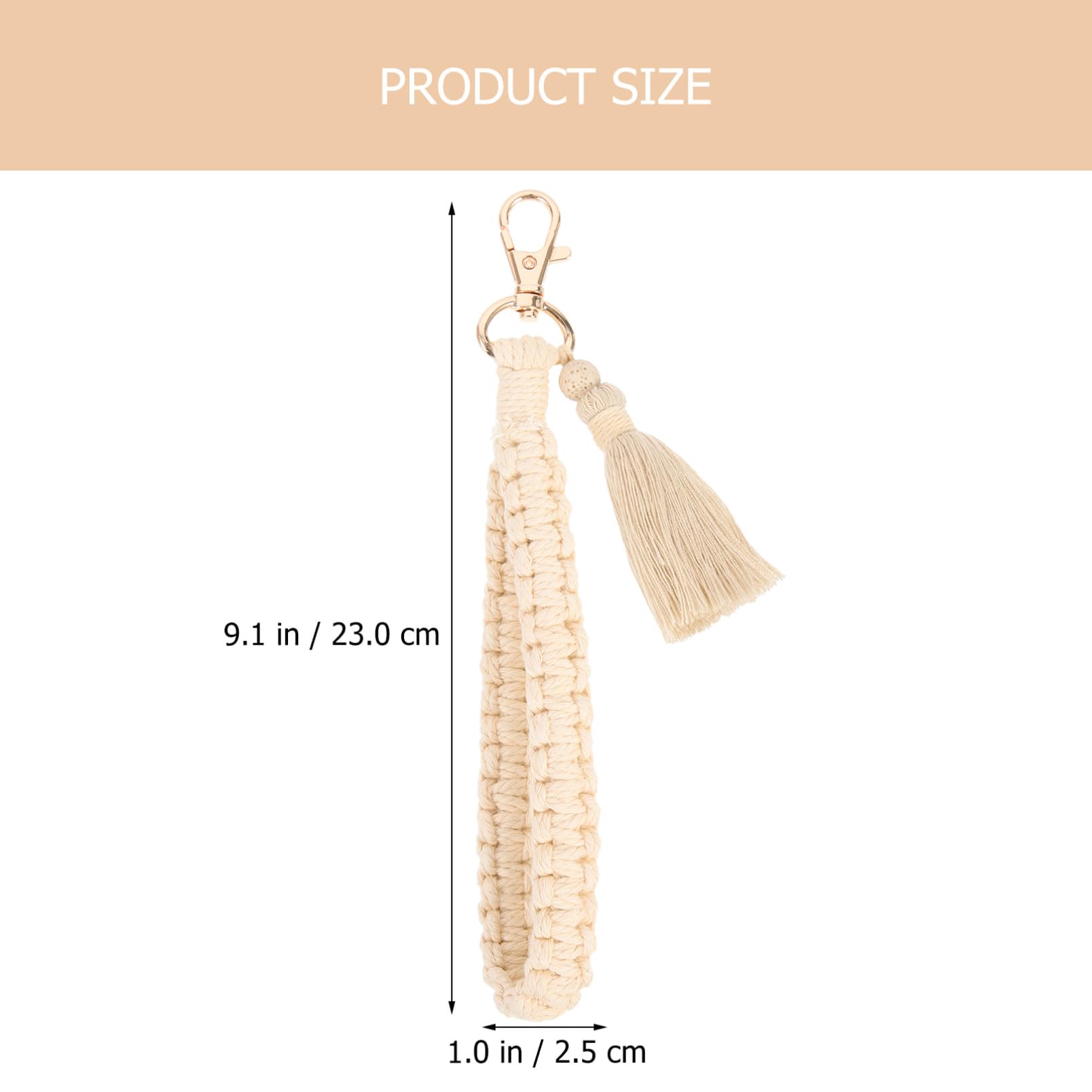 SHERCHPRY 2 llaveros de borla para mujer, cordón de muñeca, colgante de teléfono, llavero de macramé, llavero de langosta